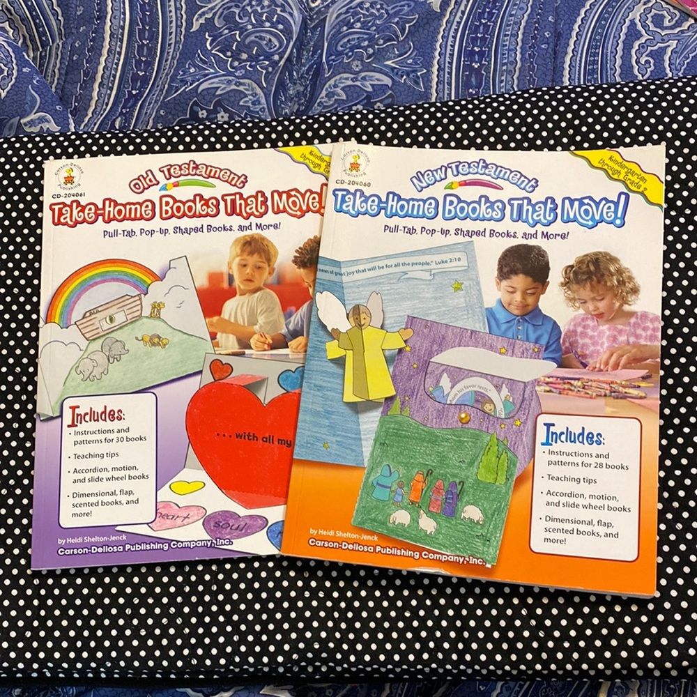 Sunday school supplies! Two Take Home Books that Move.